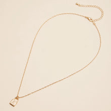 Load image into Gallery viewer, Golden Initial Lock Pendant Necklace
