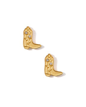 Load image into Gallery viewer, Screwback Stud Earrings - Daisy Cowgirl Boot Gold
