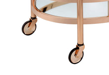 Load image into Gallery viewer, Lakelyn Clear Glass &amp; Rose Gold Finish Serving Cart [Online Only]
