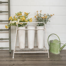 Load image into Gallery viewer, White 6 Bucket Floral Stand
