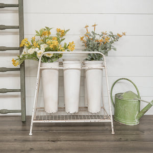 White 6 Bucket Floral Stand
