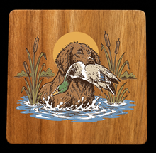 Load image into Gallery viewer, Acacia Wood Coasters Duck Fishing Hunting
