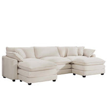 Load image into Gallery viewer, Modern Oversized Modular Cushion Sofa With Ottoman [Online Only]
