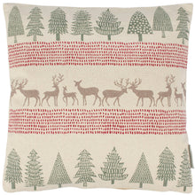 Load image into Gallery viewer, Forest Trees &amp; Deer Pillow
