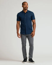 Load image into Gallery viewer, Navy Short Sleeve Linen Shirt
