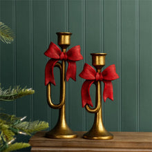 Load image into Gallery viewer, Holiday Bugle Candle Holder (Set of 2)
