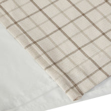 Load image into Gallery viewer, Plaid Rod Pocket and Back Tab Curtain Panel with Fleece Lining Natural 50x95 [Online Only]
