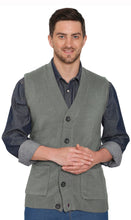 Load image into Gallery viewer, Men's Cashmere-Like Button Front Flat Knit Sweater Vest [Online Only]
