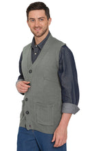 Load image into Gallery viewer, Men's Cashmere-Like Button Front Flat Knit Sweater Vest [Online Only]
