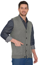 Load image into Gallery viewer, Men's Cashmere-Like Button Front Flat Knit Sweater Vest [Online Only]
