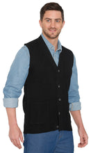 Load image into Gallery viewer, Men's Cashmere-Like Button Front Flat Knit Sweater Vest [Online Only]
