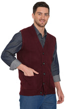 Load image into Gallery viewer, Men's Cashmere-Like Button Front Flat Knit Sweater Vest [Online Only]
