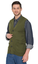 Load image into Gallery viewer, Men's Cashmere-Like Button Front Flat Knit Sweater Vest [Online Only]

