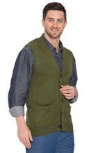 Load image into Gallery viewer, Men's Cashmere-Like Button Front Flat Knit Sweater Vest [Online Only]
