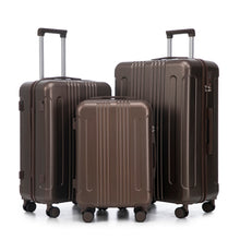 Load image into Gallery viewer, Brown 3-Piece ABS Spinner Wheel Luggage Set [Online Only]

