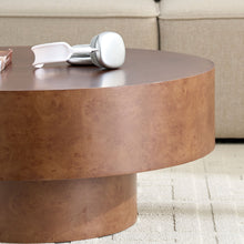 Load image into Gallery viewer, 31.49'' Faux Burl Wood Pattern Round Coffee Table with Sturdy Pedestal [Online Only]
