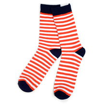Load image into Gallery viewer, Men's Red &amp; White Stripes Novelty Socks
