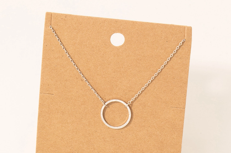 Circle Cutout Pendant Necklace
