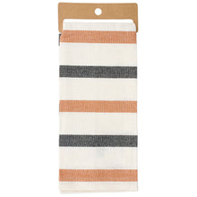 Load image into Gallery viewer, Black and Orange Stripe Kitchen Towel
