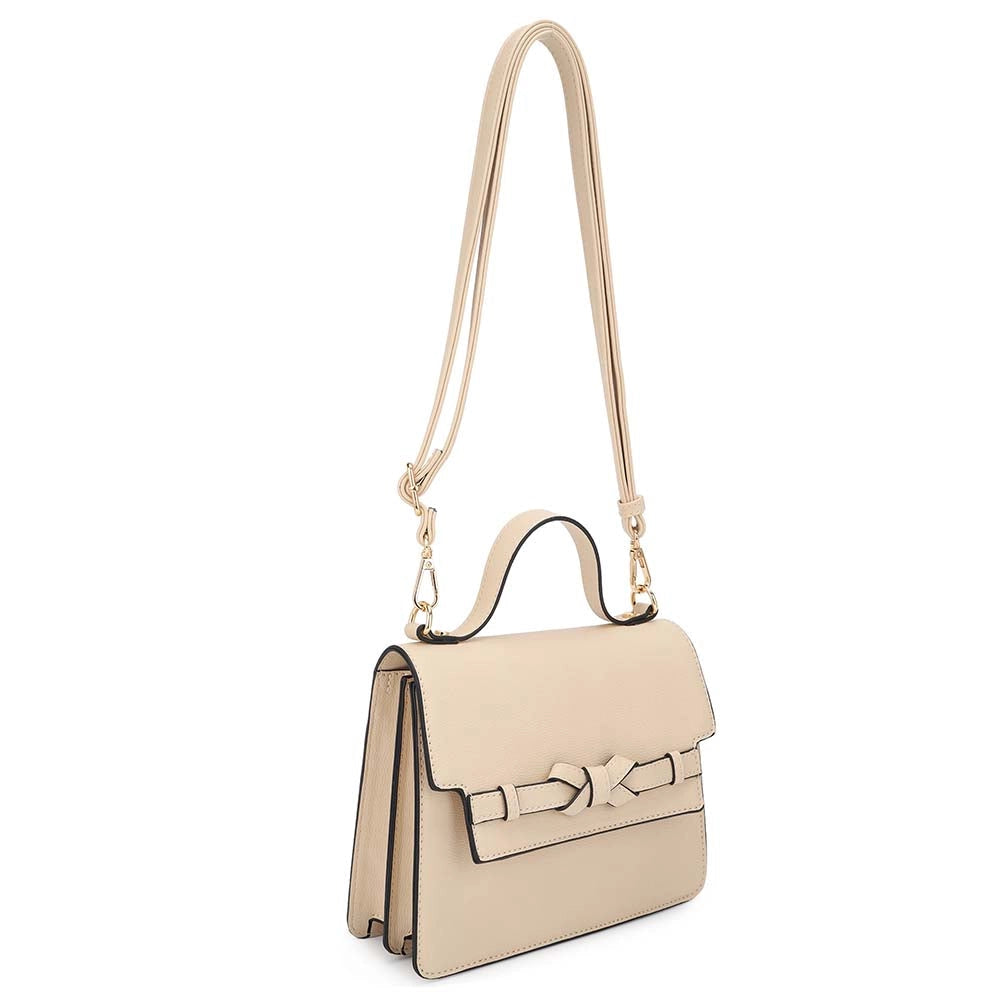 Eden Square Top Handle Flap Crossbody with Bow (Various Colors)
