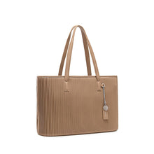Load image into Gallery viewer, Latte Pleated Sadie Recycled Vegan Tote Bag | Pixie Mood

