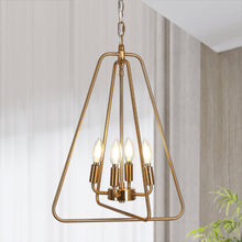 Load image into Gallery viewer, Eskiltu 4-Light Brass Chandelier
