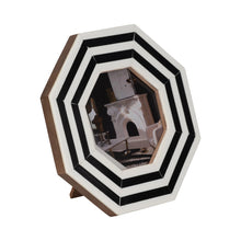 Load image into Gallery viewer, Black &amp; White Resin Lines Octagon 4x4 Photo Frame
