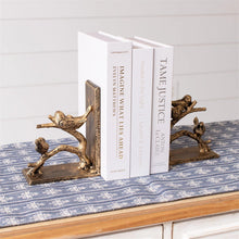 Load image into Gallery viewer, Birds On Branch Gold Bookends
