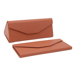 Brown Hard Shell Folding Glasses Case