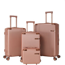 Load image into Gallery viewer, Rose Gold 4-Piece Hard ABS Luggage Set with 360° Dual Rotating Wheels [Online Only]

