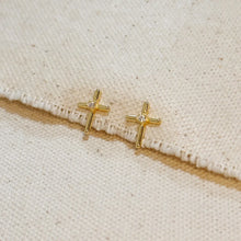 Load image into Gallery viewer, Mini Cross Stud Earrings
