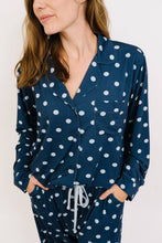 Load image into Gallery viewer, Navy Polkadot Women's Bamboo Pajama Set
