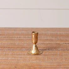 Load image into Gallery viewer, Gold Tone Hammered Candle Holder
