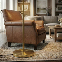 Load image into Gallery viewer, Verve Gold Floor Lamp With On / Off Switch Adjustable LED Round Base [Online Only]
