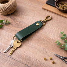 Load image into Gallery viewer, Genuine Leather Keychain with Ring
