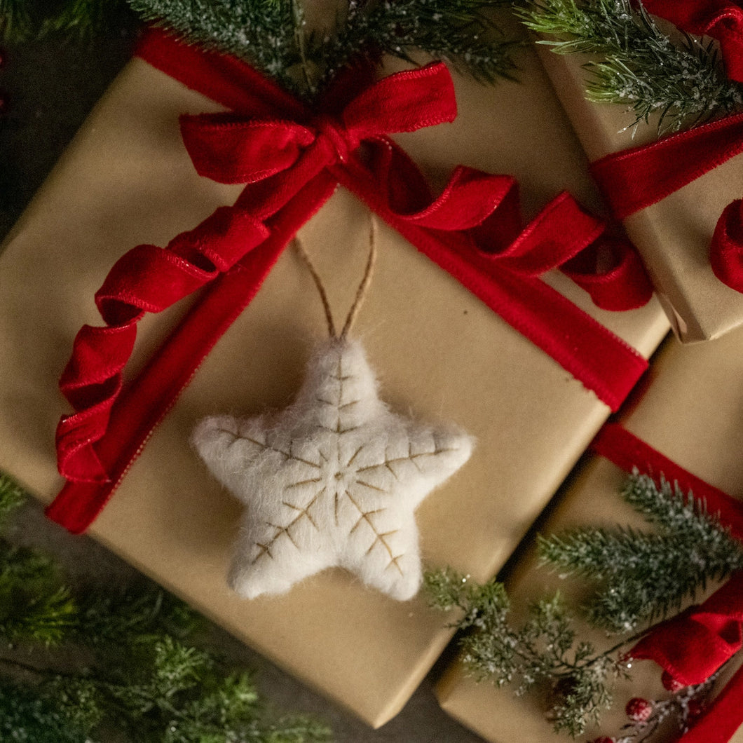 Embroidered Felt Star Ornament