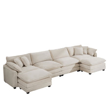 Load image into Gallery viewer, Modern Oversized Modular Cushion Sofa With Ottoman [Online Only]
