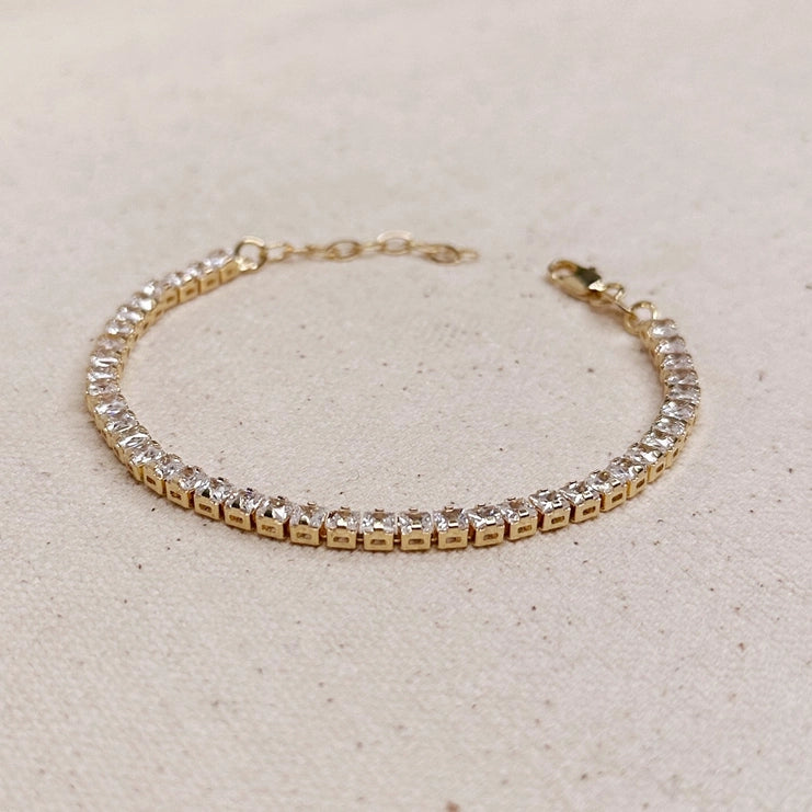 18k Gold Filled 3mm Cz Tennis Bracelet