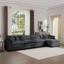 Load image into Gallery viewer, Modern Oversized Modular Cushion Sofa With Ottoman [Online Only]
