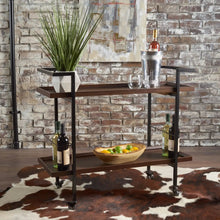 Load image into Gallery viewer, Modern Industrial Bar Cart With Shelving and Casters [Online Only]
