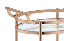 Load image into Gallery viewer, Lakelyn Clear Glass &amp; Rose Gold Finish Serving Cart [Online Only]

