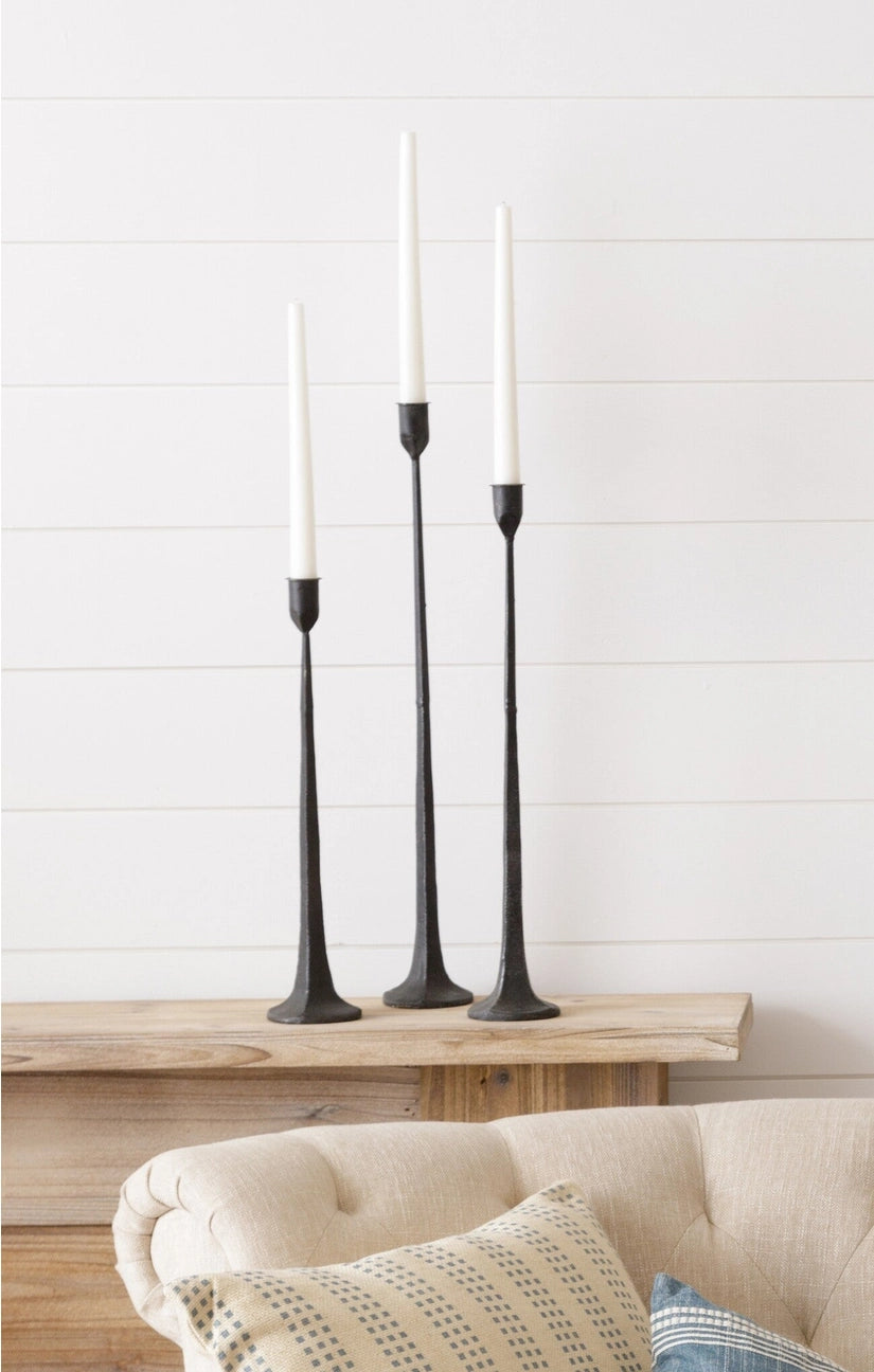 Black Taper Candle Holders (Set of 3)