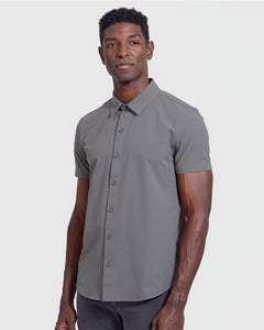 Short Sleeve Button Up Shirt Commuter Carbon