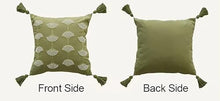 Load image into Gallery viewer, Hand Beaded Embroidery Ginkgo Leaf Throw Pillow Cover with Tassel 18" W x 18" L [Online Only]
