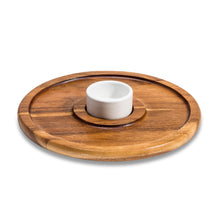 Load image into Gallery viewer, Acacia Wood Medium Chip &amp; Dip with Ceramic Bowl [Online Only]
