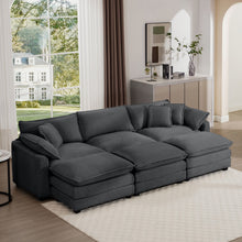 Load image into Gallery viewer, Modern Oversized Modular Cushion Sofa With Ottoman [Online Only]
