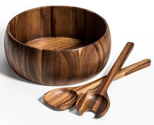 Load image into Gallery viewer, Acacia Wood Large Salad Bowl with Servers [Online Only]
