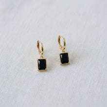 Load image into Gallery viewer, Geometric Black Zircon Drop Earrings
