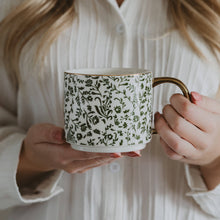 Load image into Gallery viewer, Green Floral Coffee Mug
