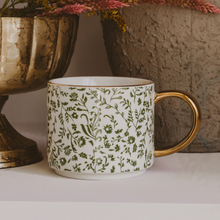 Load image into Gallery viewer, Green Floral Coffee Mug
